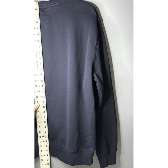 Tommy Hilfiger Sweatshirt Mens XL Navy Crewneck Big Spell Out Logo Pullover - Picture 5 of 11